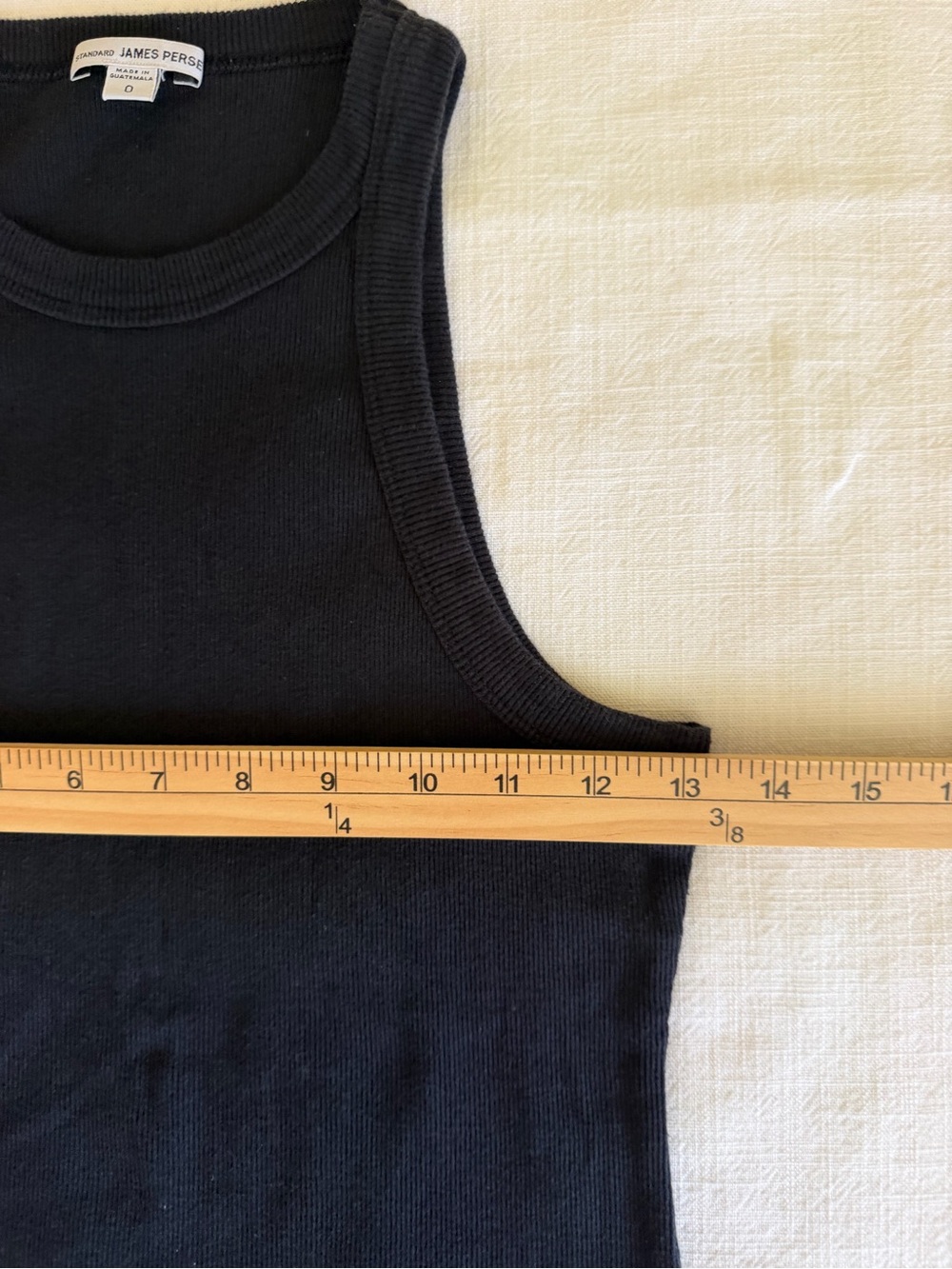 James Perse Black Ribbed Racerback Tank Top - Picture 7 of 8